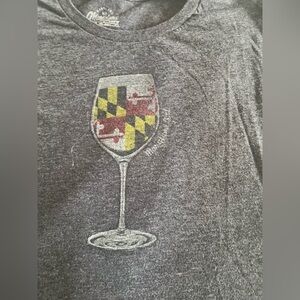 Women’s Maryland Flag Wine Glass Graphic T-Shirt
